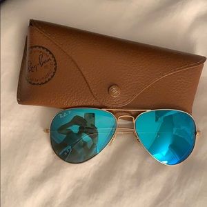 Blue Polarized Ray-Ban Aviators